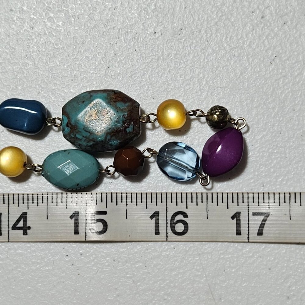 Boho Mixed Gemstone Multicolor Beaded Necklace St… - image 5